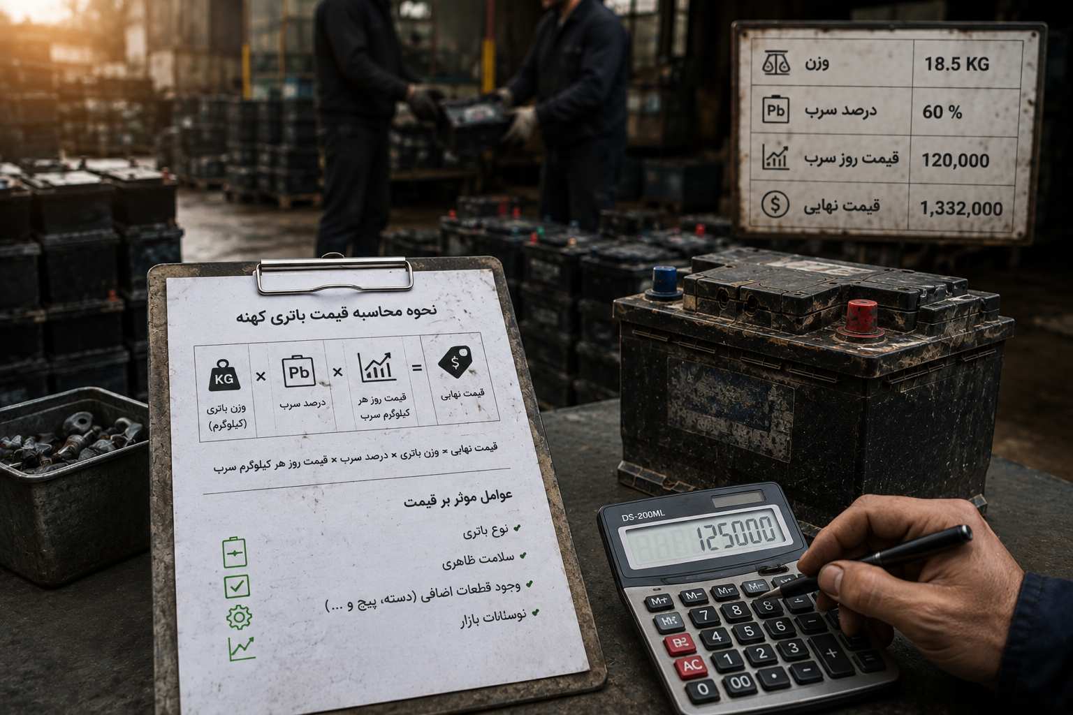 نحوه محاسبه قیمت باطری کهنه؛ فرمول دقیق آمپری و کیلویی