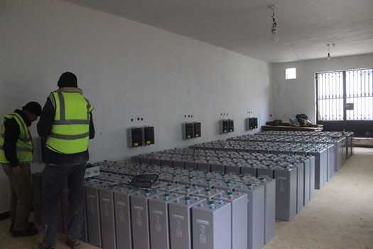 بانک باتری استفاده شده در بیمارستانی در سوریه